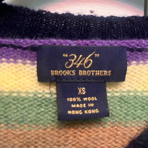 Brooks Brothers Multi Coloured Striped Wool Sweater Size XS - Picture 2 of 3